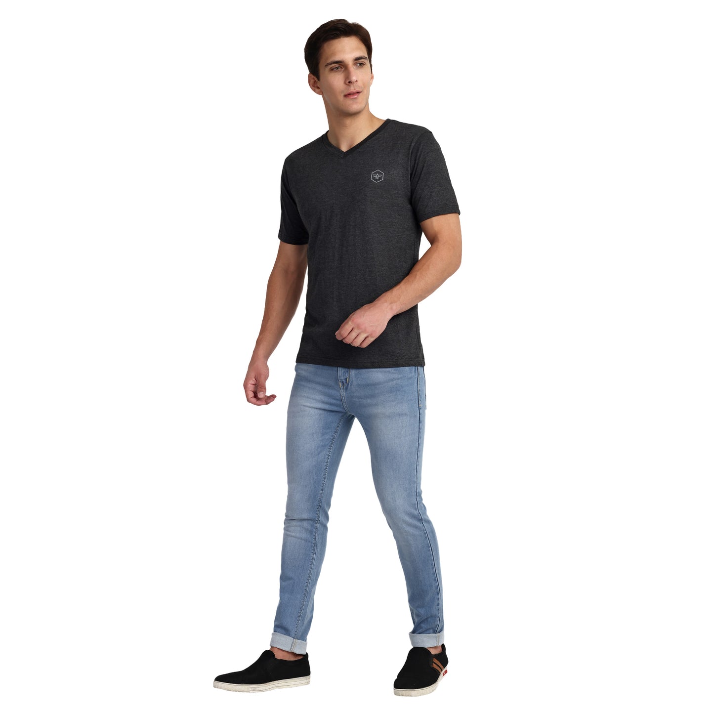 V Neck Cotton Tshirts for Men - Casual, Gym wear, Sports and Other Activities
