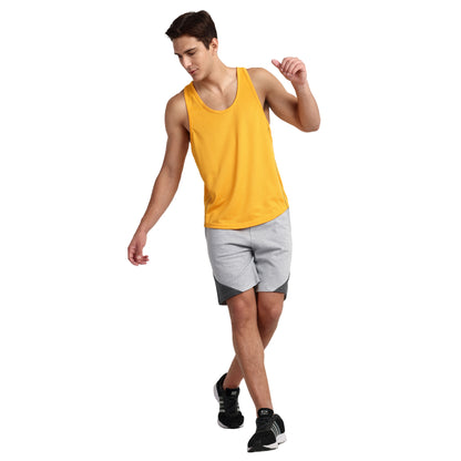Famift Tank Top, Gym vest, sports wear, Back Y cut - yellow