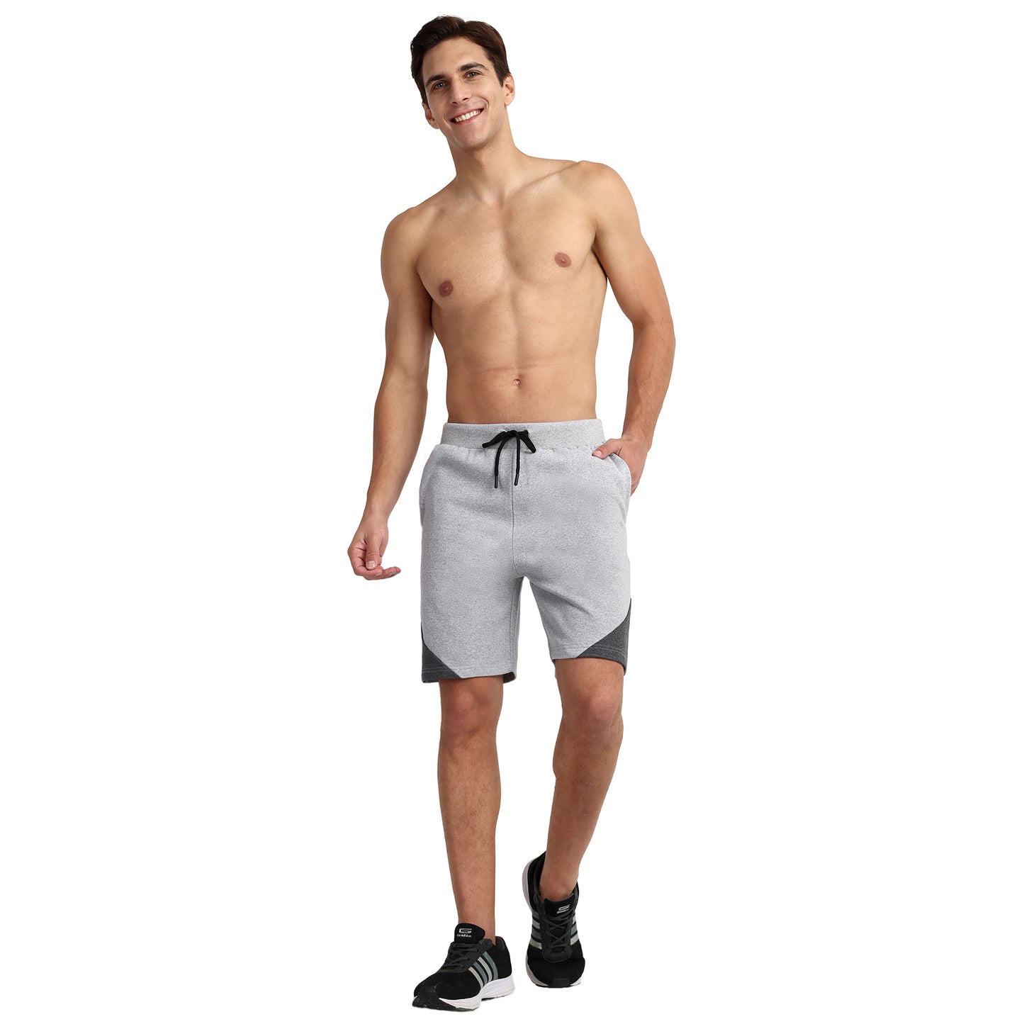 Famifit Multipurpose Sports / Casual shorts - Cotton shorts - Grey Melange