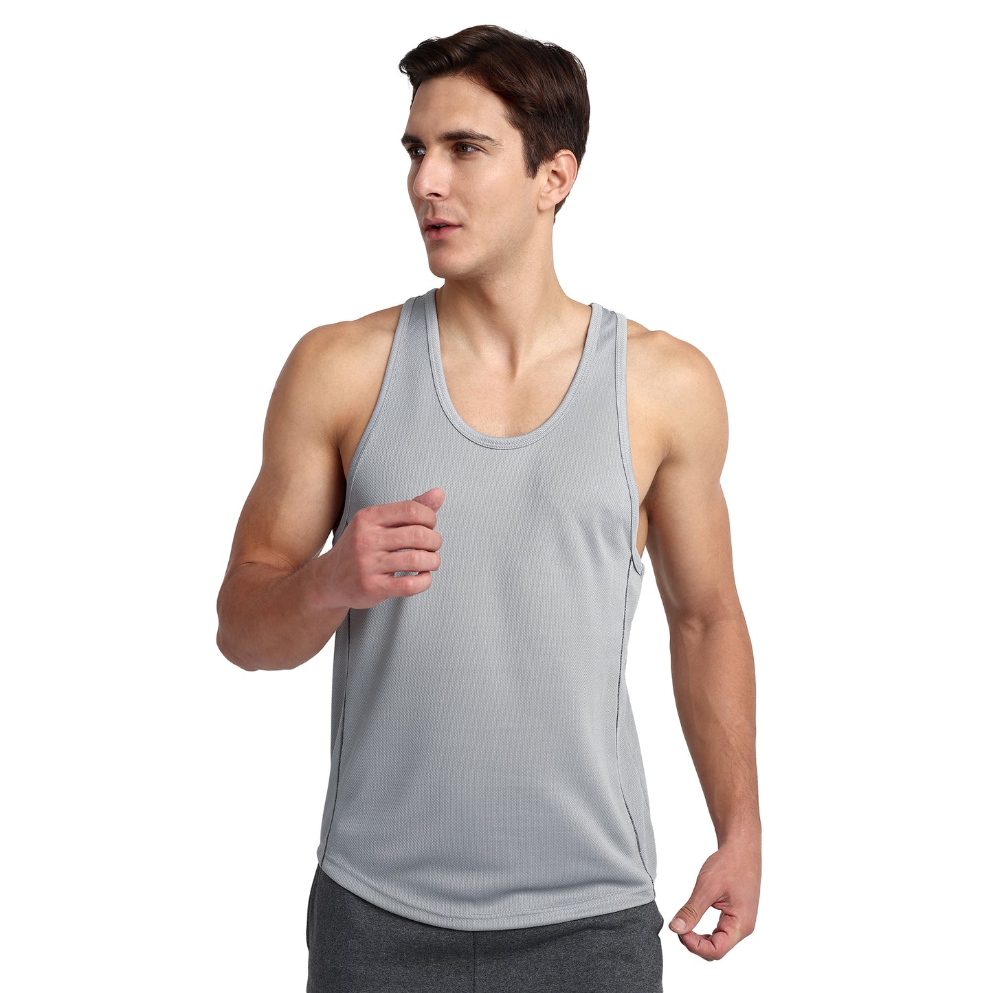 FAMIFIT Men's Quick Dry Breathable Athletic Gym Training Vest Tank Top