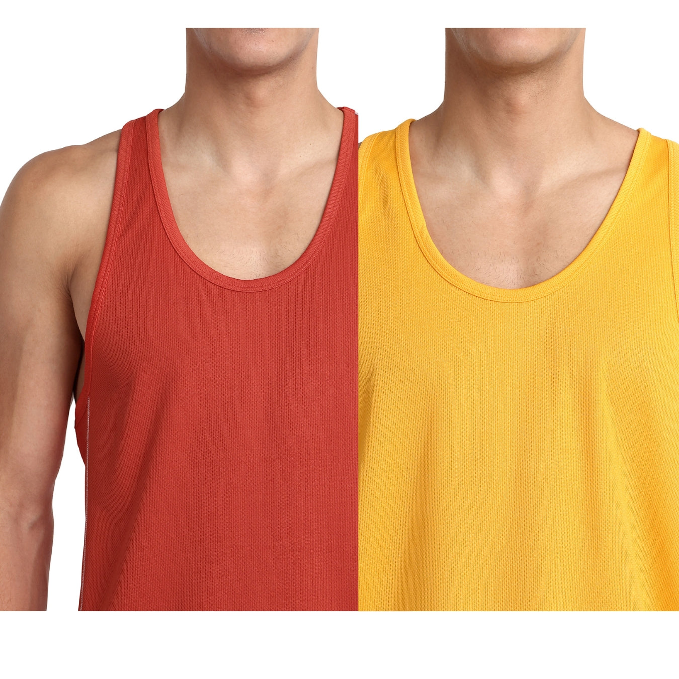 Men's Gym Tank Top with Y-Back Cut – Red & Grey