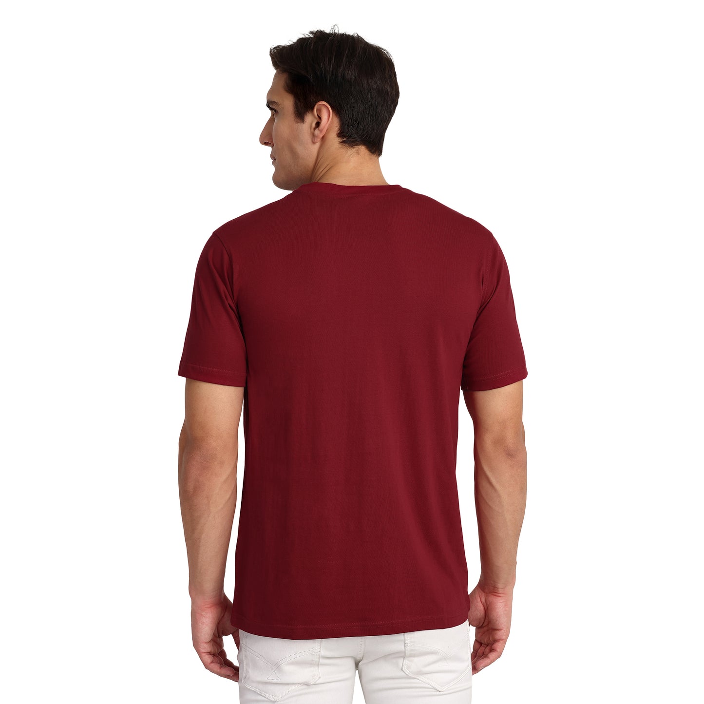 Famifit V Neck cotton Tshirts for men - Gym wear, sports and other activities - Red