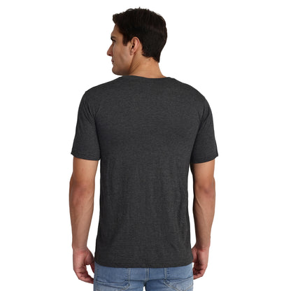 Famifit V Neck cotton Tshirts for men - Gym wear, sports and other activities - Black grey