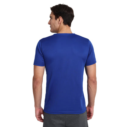 Famifit Round Neck Polyester Tshirts for men - Gym wear, sports and other activities - navey Blue