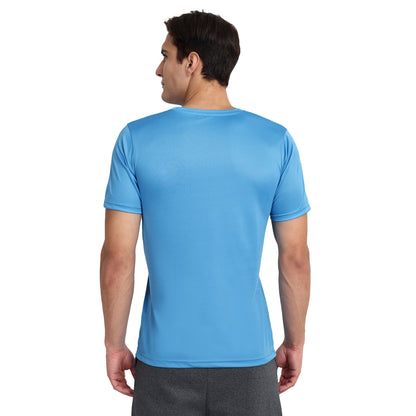 Men's Round Neck Polyester T-Shirt for Gym and Sports