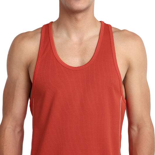 Famift Tank Top, Gym vest, sports wear, Back Y cut - Red
