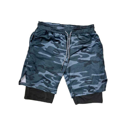 FamiFit 2-in-1 Multifunctional Knee-Length Workout Shorts for Men
