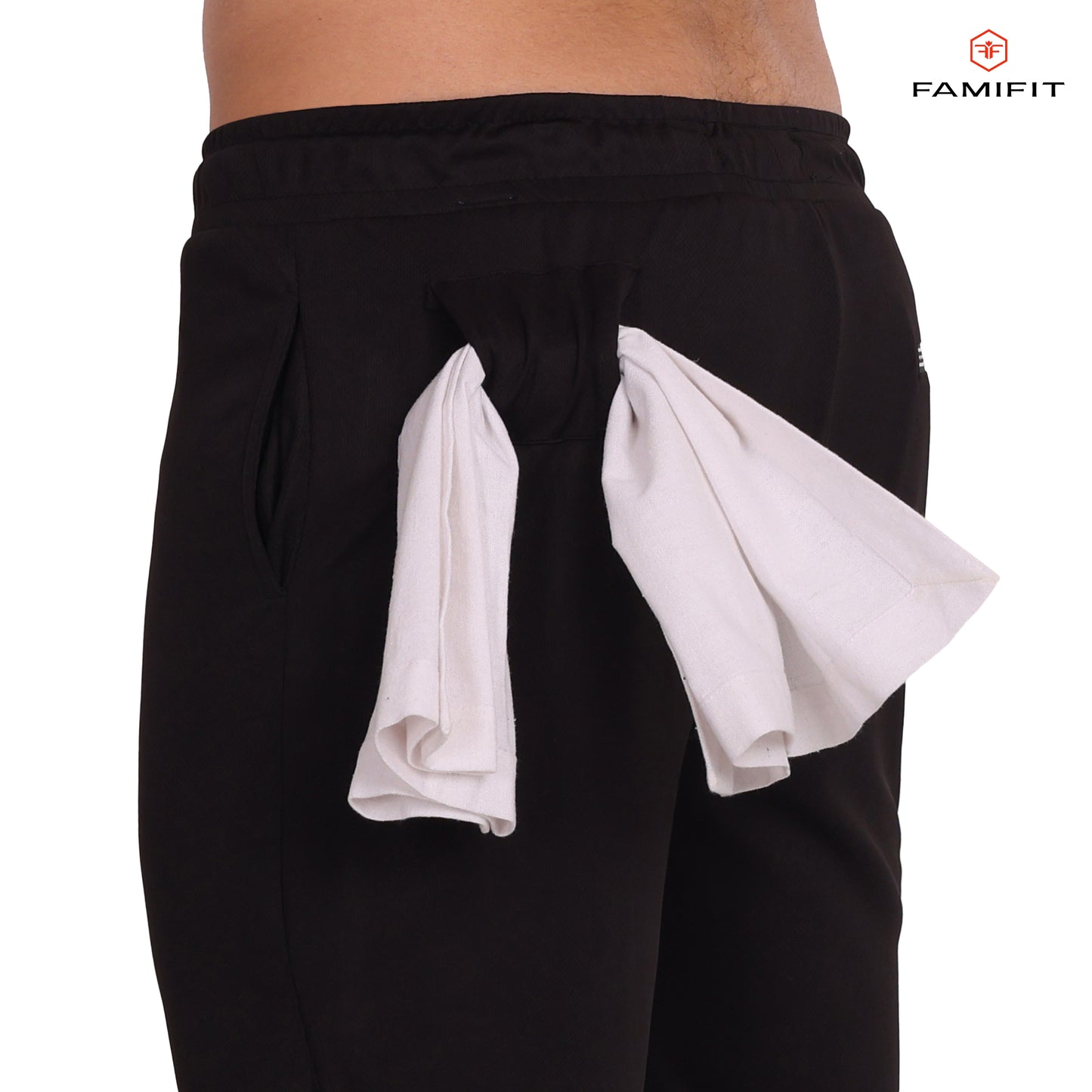 FamiFit 2-in-1 Multifunctional Knee-Length Workout Shorts for Men