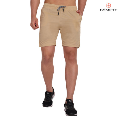 FamiFit 2-in-1 Multifunctional Knee-Length Workout Shorts for Men