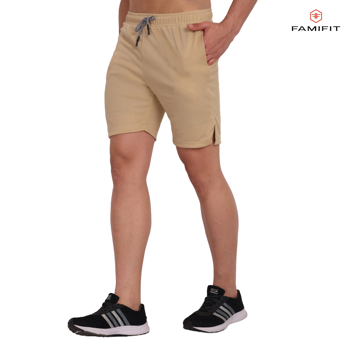 FamiFit 2-in-1 Multifunctional Knee-Length Workout Shorts for Men