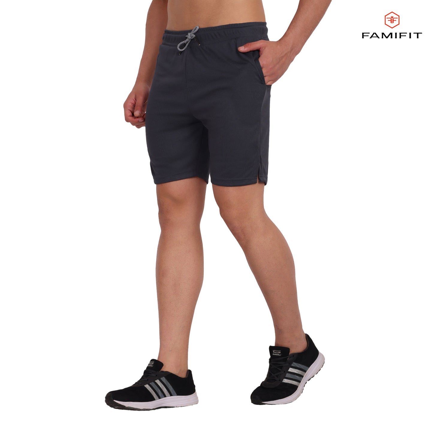 FamiFit 2-in-1 Multifunctional Knee-Length Workout Shorts for Men
