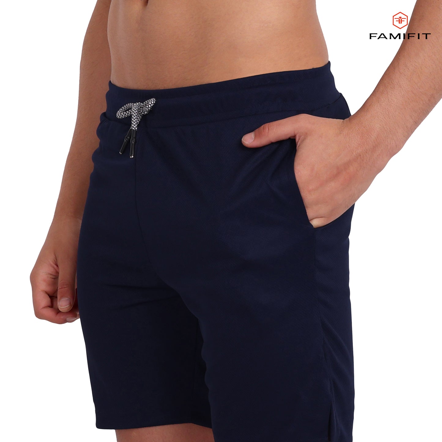 FamiFit 2-in-1 Multifunctional Knee-Length Workout Shorts for Men