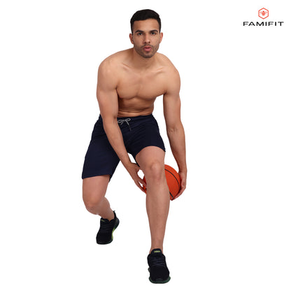 FamiFit 2-in-1 Multifunctional Knee-Length Workout Shorts for Men