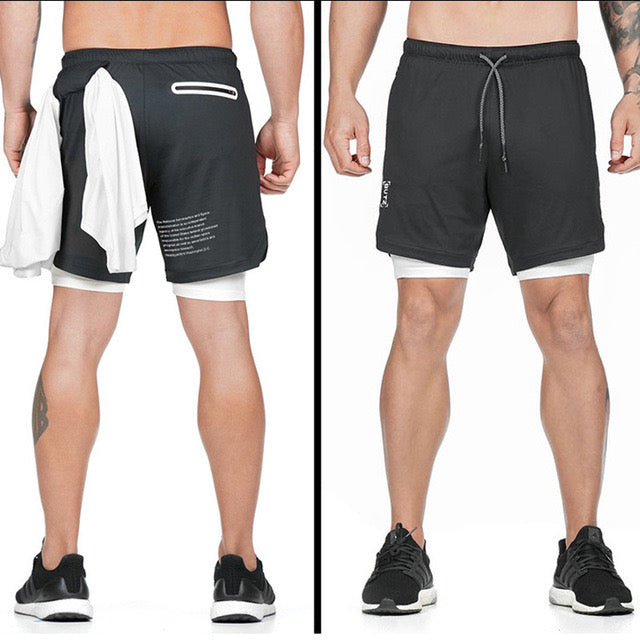 Layered shorts - with towel Loop - Grey