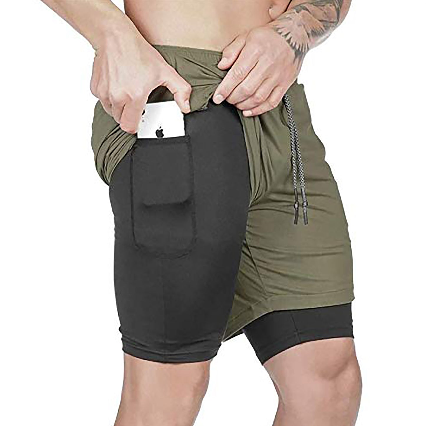 Layered shorts - with towel Loop - Grey