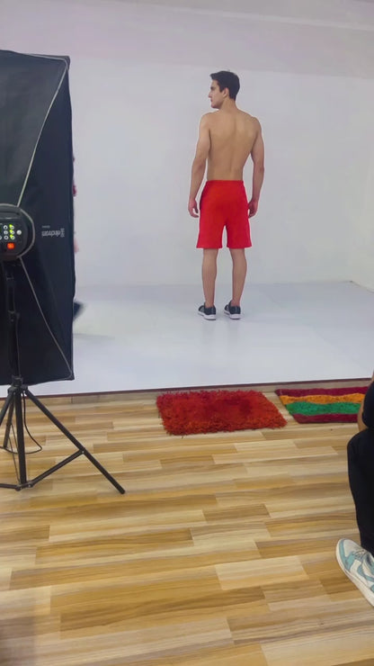 Famifit Multipurpose Sports / Casual shorts - Cotton shorts - Red
