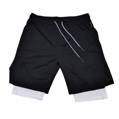 Layered shorts - with towel Loop - Black